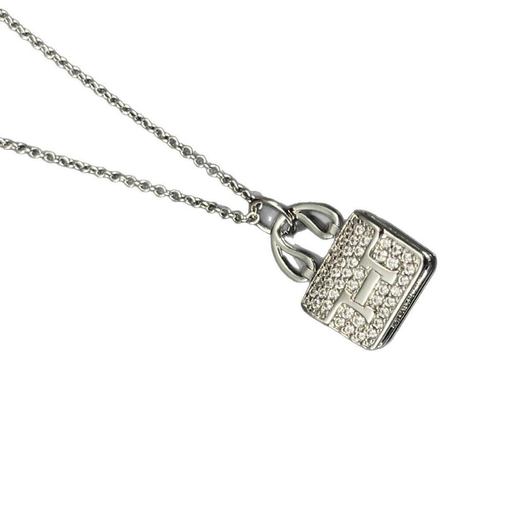 Hochwertige 18 Karat Roségold H-Buchstabe Voll Diamant Halskette - Kelly Stil Schlüsselbein Kette