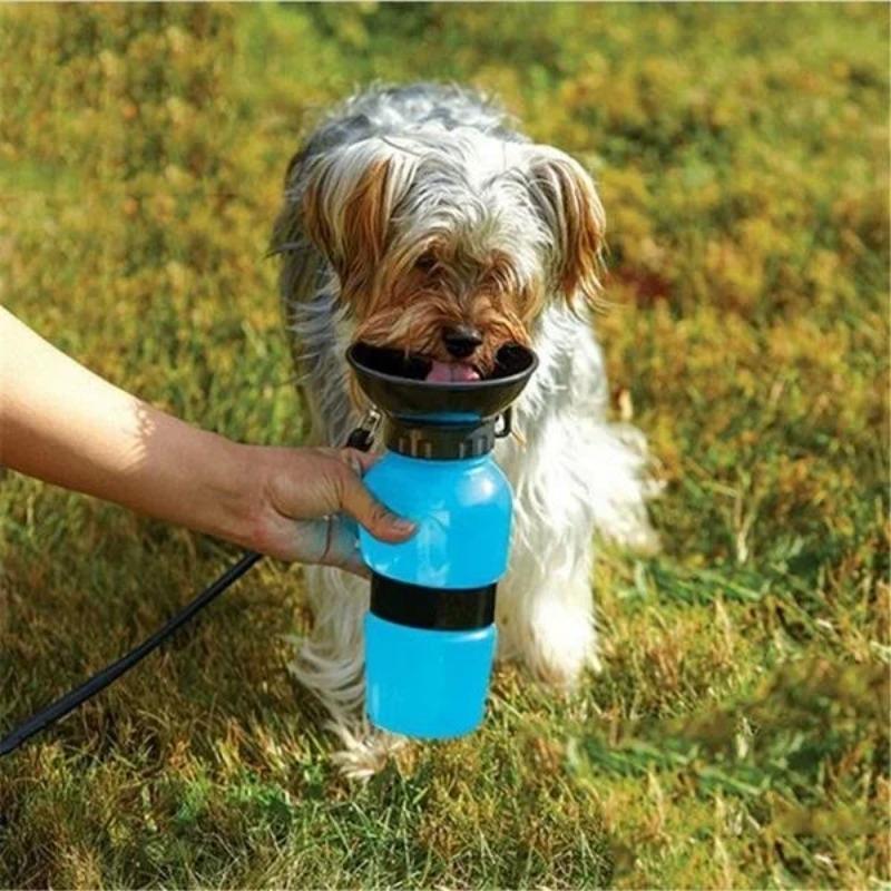 500ml Utomhus Bärbar Husdjur Hund Vattenflaska Extrusion Stor Hund Rese Vattenkopp Dricksvatten Matarskål för Hund Katt