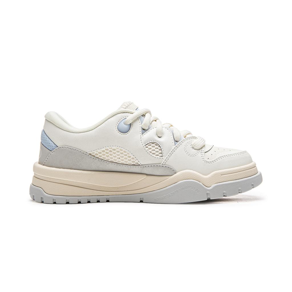 Li Ning Trendy Leap Skateboard Shoes Women's Low top Champagne White/Cloud Blue AGCW166-2