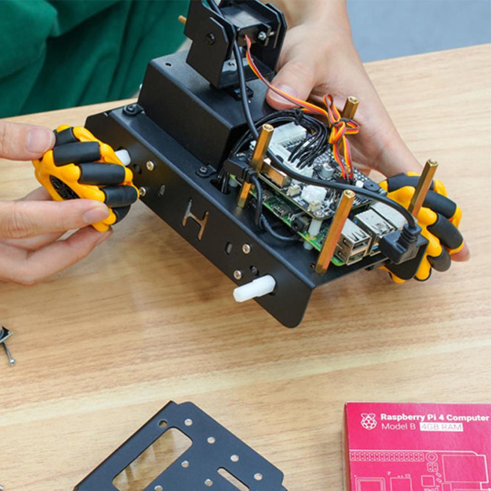 4WD TurboPi Mecanum Wheel Motor Robot Car for Starters Open Source Programmable Robot Car DIY Kit for Raspberry Pi 4B 8GB Camera