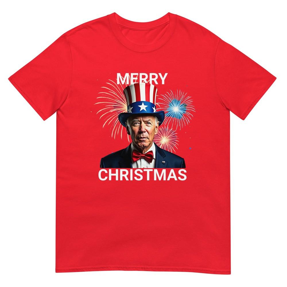 Joe Biden Merry Christmas Funny 4th Of July Tshirt S