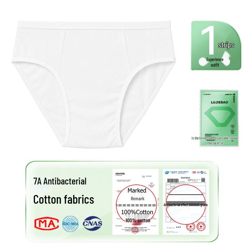 Sterile Einweg-Baumwollunterhosen für Herren - Reisefreundlich, Einzeln verpackt 4XL (90-105 kg) white