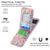 Crossbody Phone Case for Samsung Galaxy Z Flip 5 4 3 5G Flip4 Flip5 Retro Rose Cards Slot Shockproof Leather Cover with Lanyard