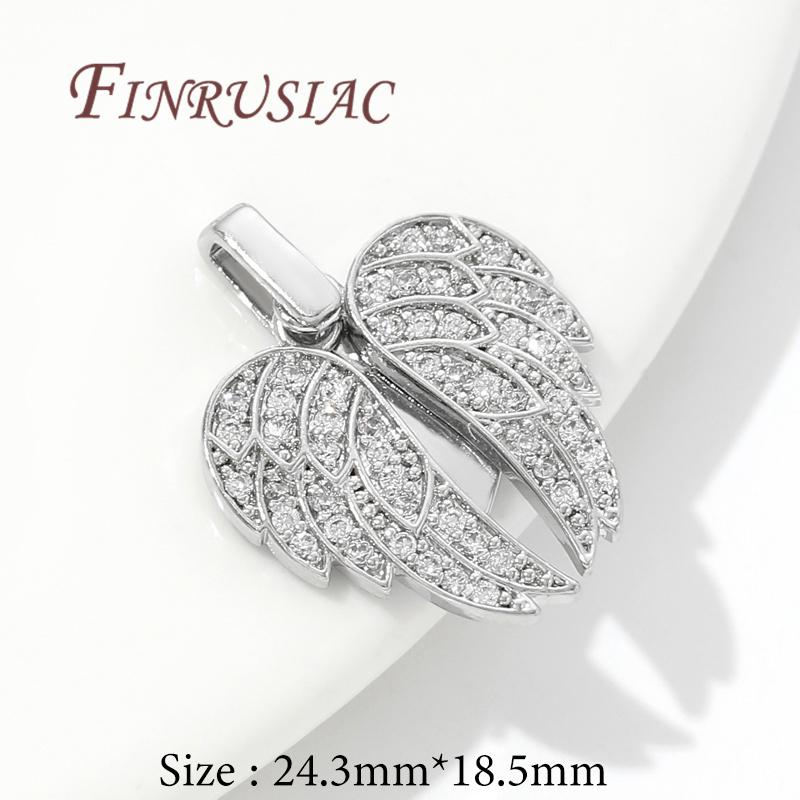 18K Real Gold Plated Charms For Jewelry Necklace Accessories Brass With Zircon Heart Pendants DIY Jewelry Making Supplies