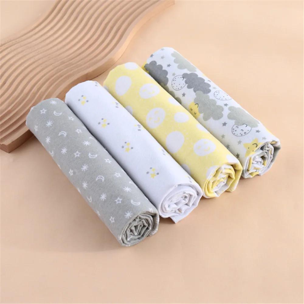 4pc/set Cotton Baby Swaddle Blankets Flannel Receiving Blanket for Newborn Muslin Swaddling Cloth Bedding Babies Accessories