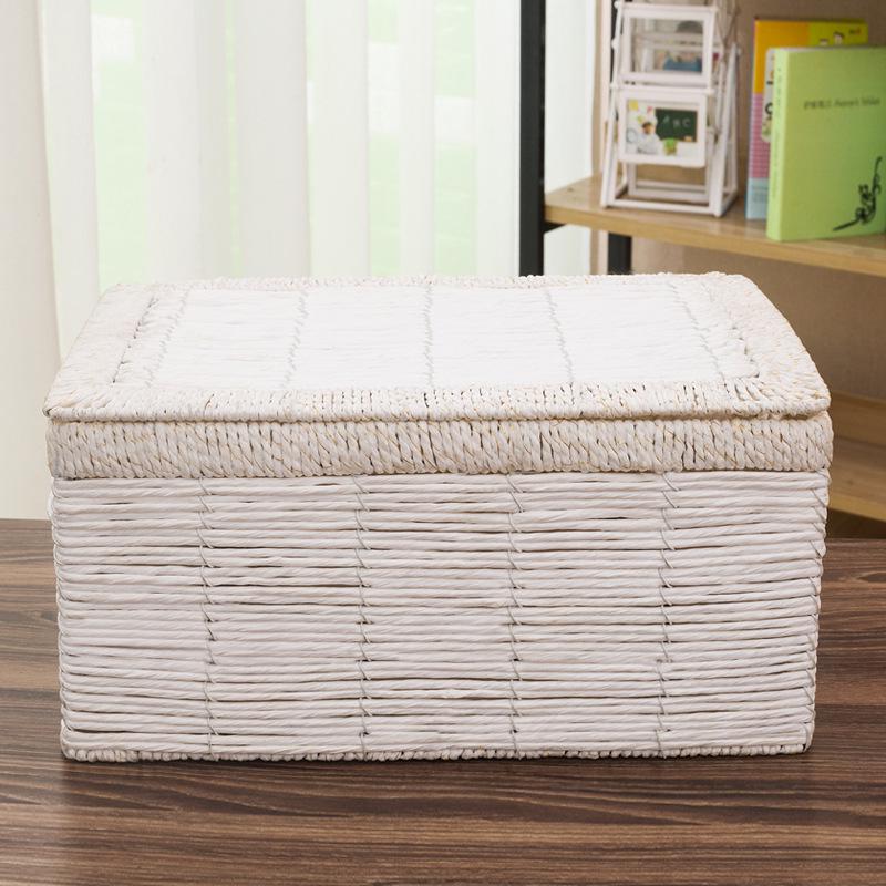 Cesti Portaoggetti in Corda di Carta Intrecciata Imitazione Rattan