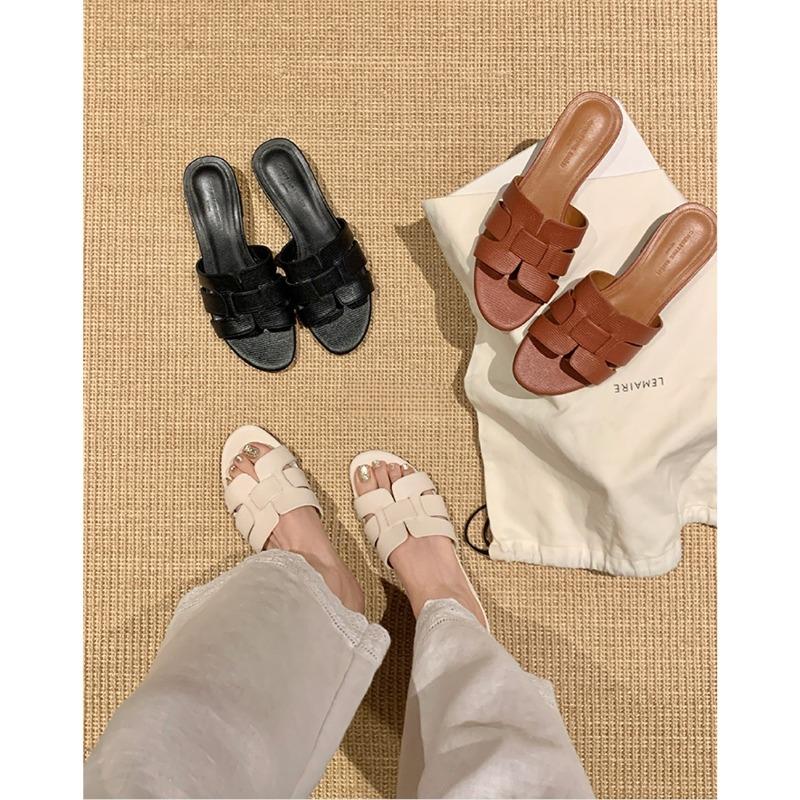 

Niche lady drag~ lizard pattern soft dough thick heel slippers female sandals commuting ol summer 40 чорний