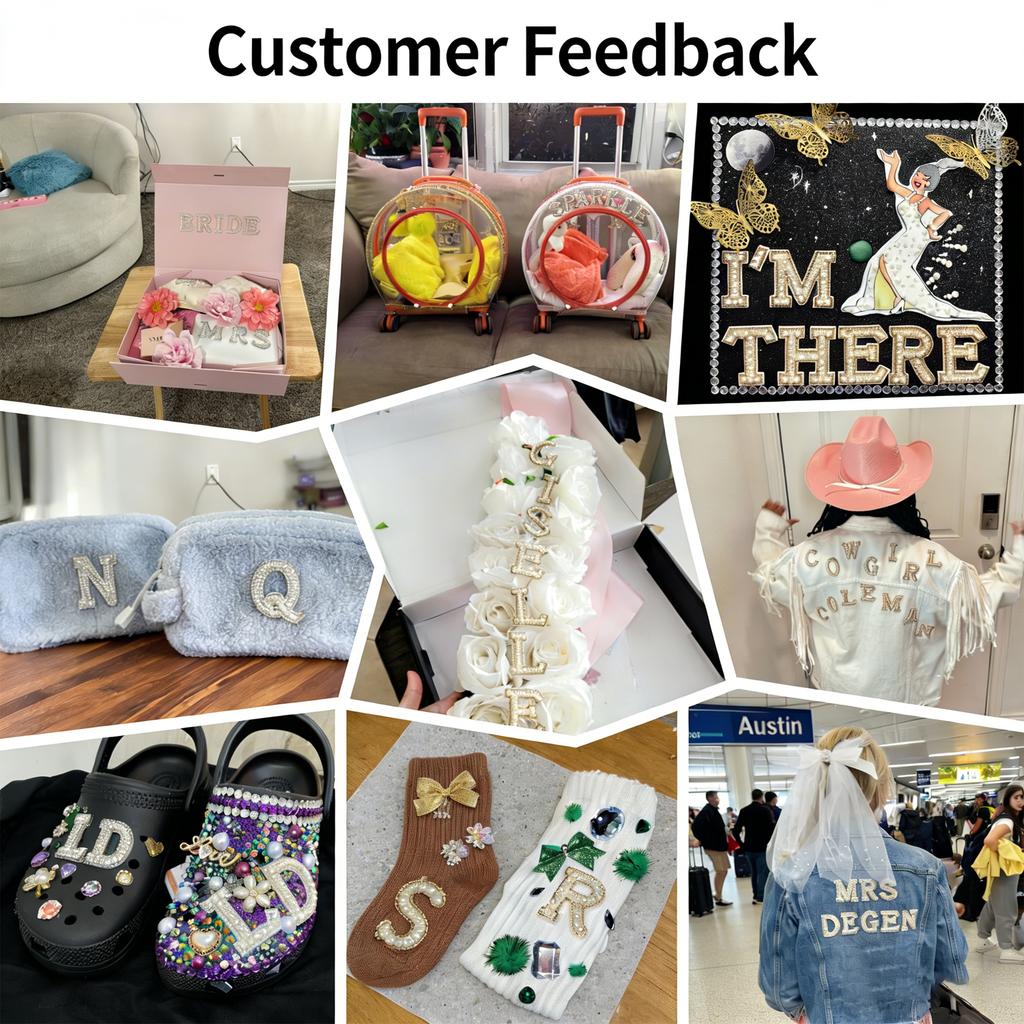 26pcs A-Z English Letter Glitter Pearls Rhinestone Patches Repair Embroidered Sew on Appliques,Patches for DIY Clothes Bags Hats
