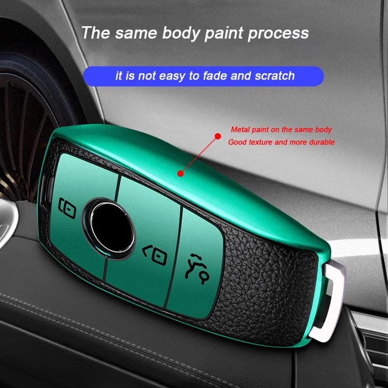 Styling Mouldings Zinc Alloy Solid Color Key Case For Mercedes Benz Keychain Shell Cover CLS GLA GLB GLC A C E Class GLE W177 W2