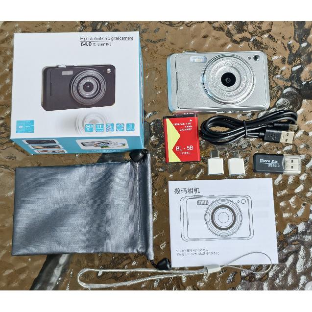 64MP CCD Digital Camera, 1080P HD Vlogging Camera for Students, Portable Pocket Camera with Beauty Filter & Retro Look, Mini Travel Cam