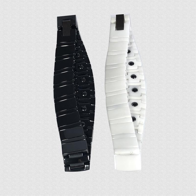 Schwarz-Weiß Keramik Magnetisches Herrenarmband - Weihnachtsgeschenk