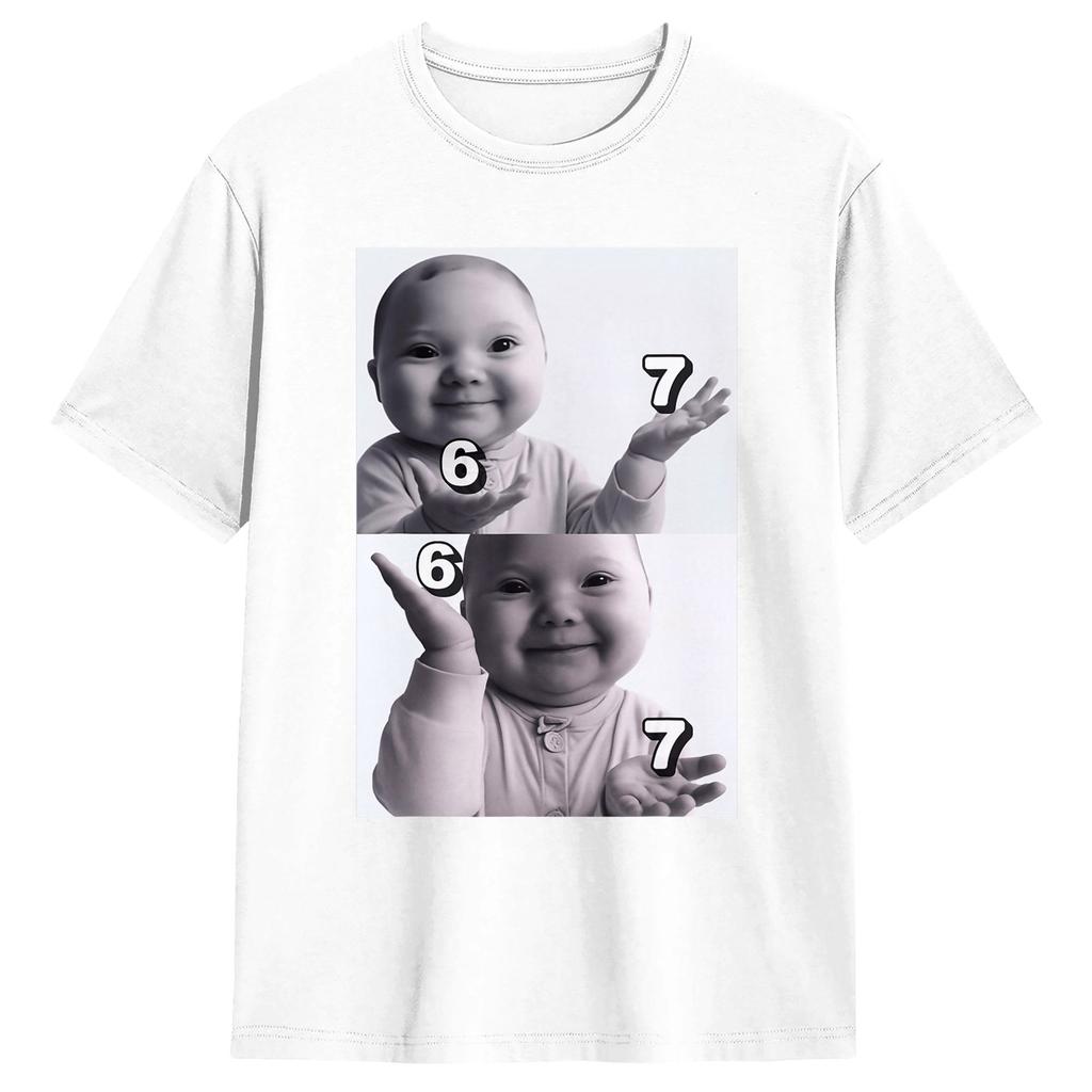 Funny Niche Baby Gen Z Meme Ai Viral Giggling AI Laughing TShirt Beach Street Style T Shirts Pure Cotton Leisure Tshirt Gift