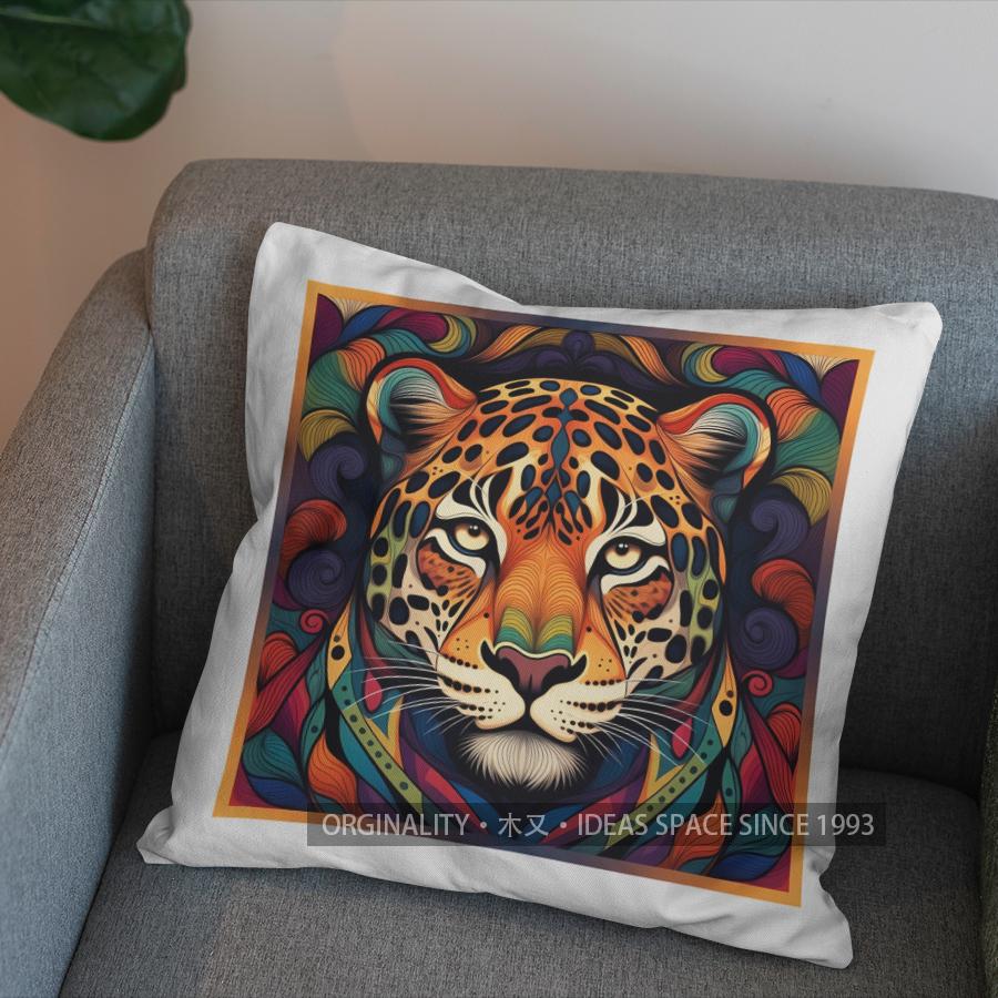 2D Leopardenmuster Quadratisches Kissen Für Moderne Dekoration Muster Kissenbezug Geeignet Für Sofa Schlafzimmer Auto Kissenbezug
