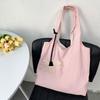 Sweet Women's Shoulder Bag Soft Shopping Bags Makeup Bags Solid Color Handbag  Girls