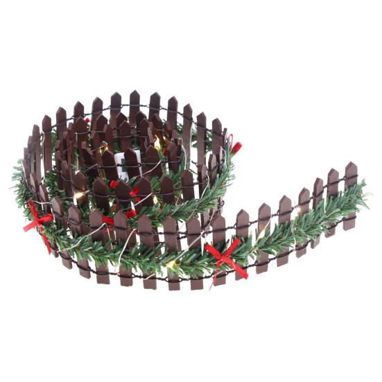 

Миниатюрный сказочный садовый забор с 3 режимами светодиодных фонарей с красными бантами Tiny кофейный