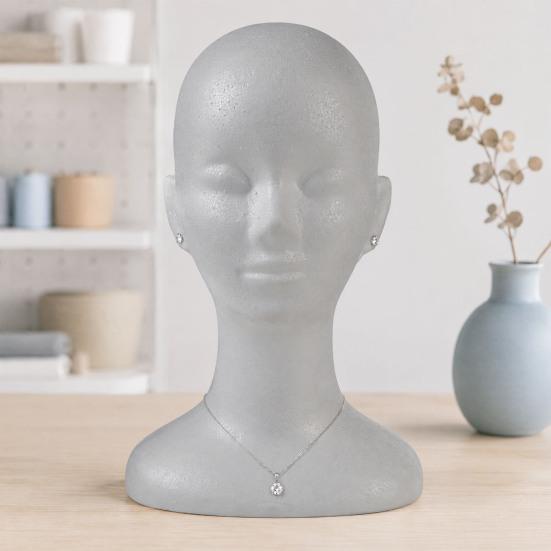 Lightweight Foam Mannequin Head for Wigs And Hats Display, Eyewear Display Model with Stable Base Glasses Headwear Styling Photography