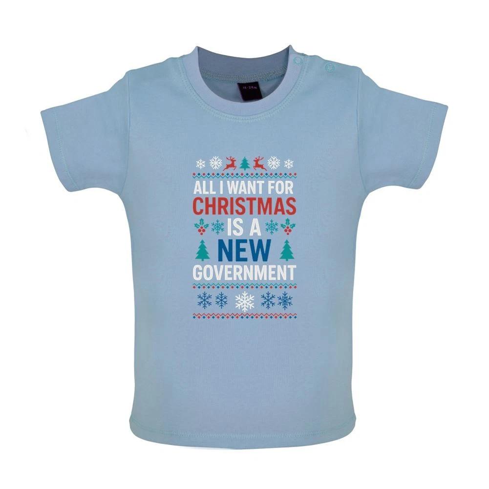 

Christmas New Governt - Baby Kids Boys Girls Unisex T-Shirt / Babygrow - Farage Reform Labour Tory 130