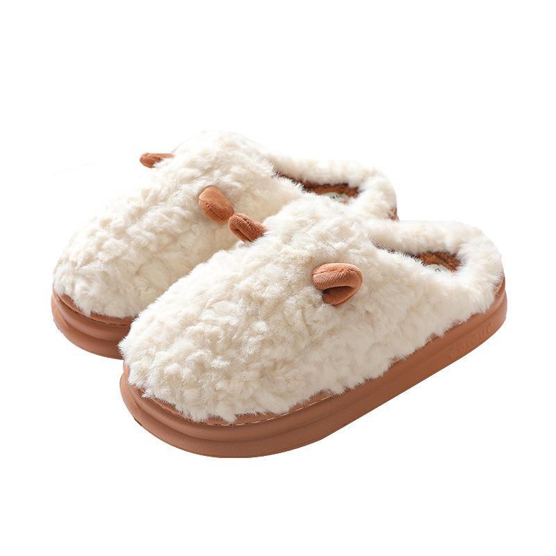 New Cartoon Style Warm Cotton Slippers: Non-Slip Plush for Men & Women - Perfect for Autumn & Winter