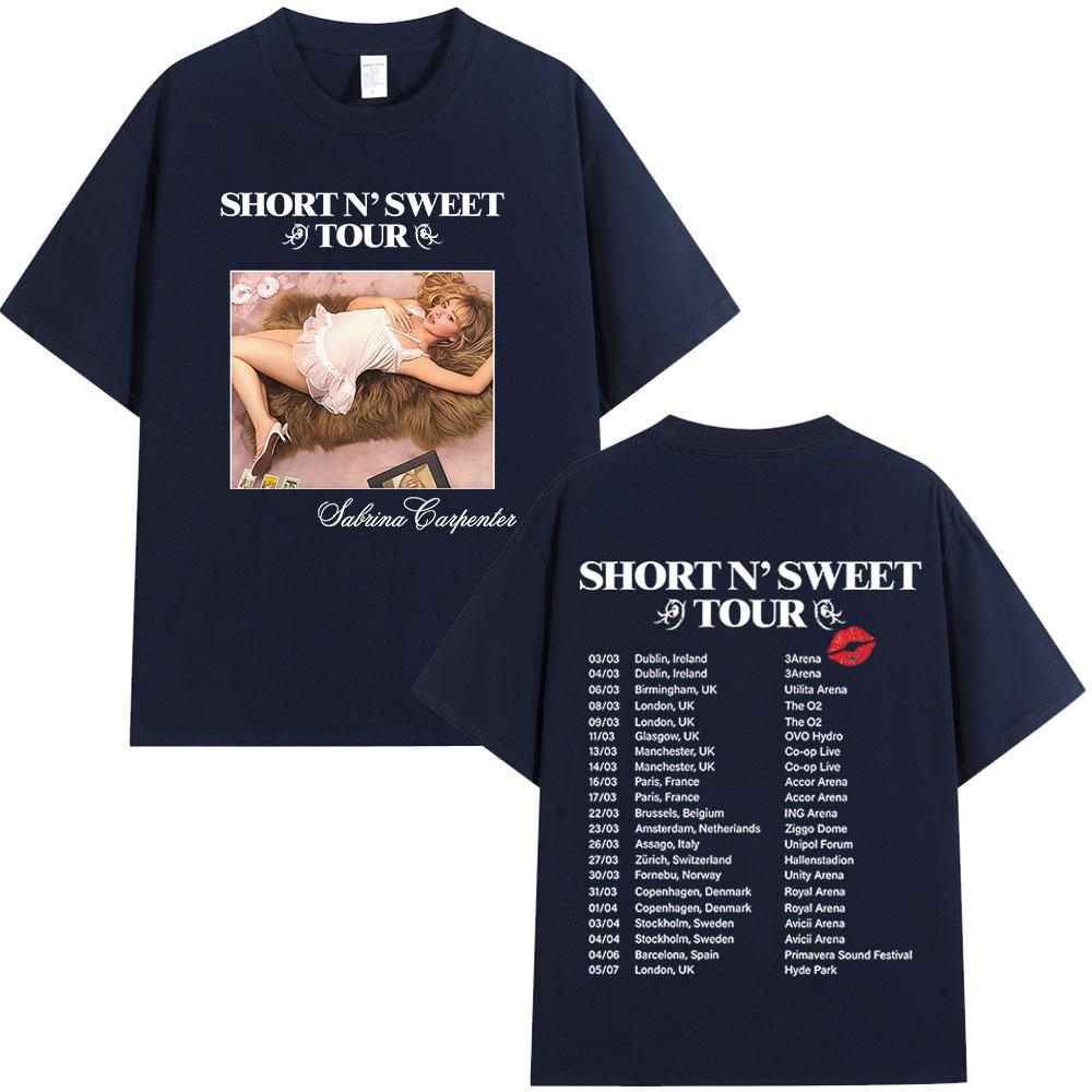 Sabrina Carpenter Short N Sweet Tour 2025 T Shirt Fans Gift Unisex Women Clothing Harajuku Aesthetic Tshirts Cotton Loose Tshirt