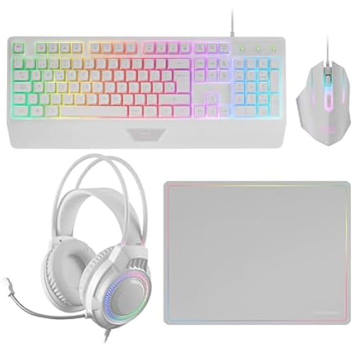 Combo 4en1 - MARS GAMING - MCP124PRO - Clavier H-Mech - Souris RGB - Casque Avec Microphone
