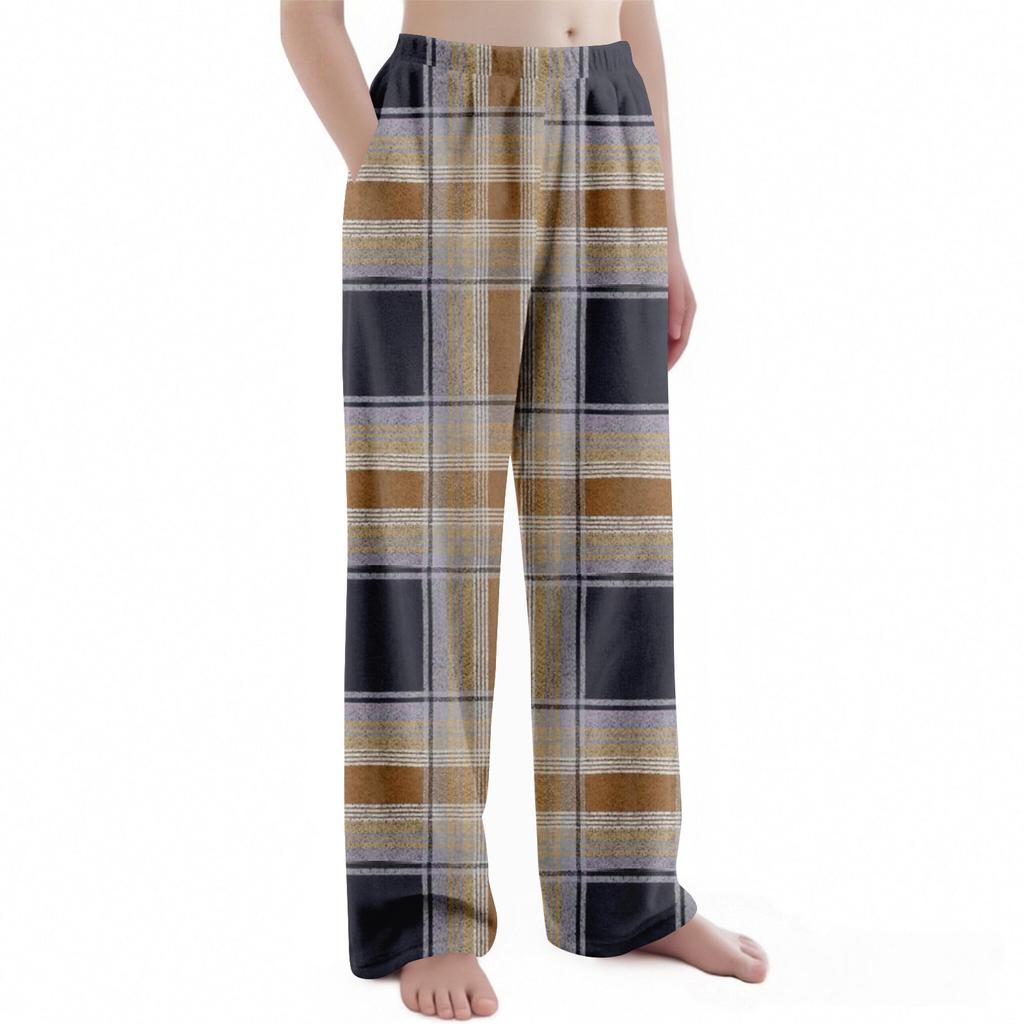 Kinder Weihnachten Karomuster Hose Plüsch Freizeithose