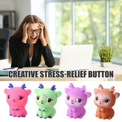 Petit Cerf Jouet à Presser Soulagement du Stress Remplissage de Farine Cerf Balle Anti-Stress Portable Rebond Lent Animal de Dessin Animé Décompression Jouet de Bureau
