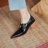 Fashion 2024 New Spring Women Shoes Pumps Pointed Toe Chunky Heel Comfortable All-match Casual Shoes Retro Med Heel