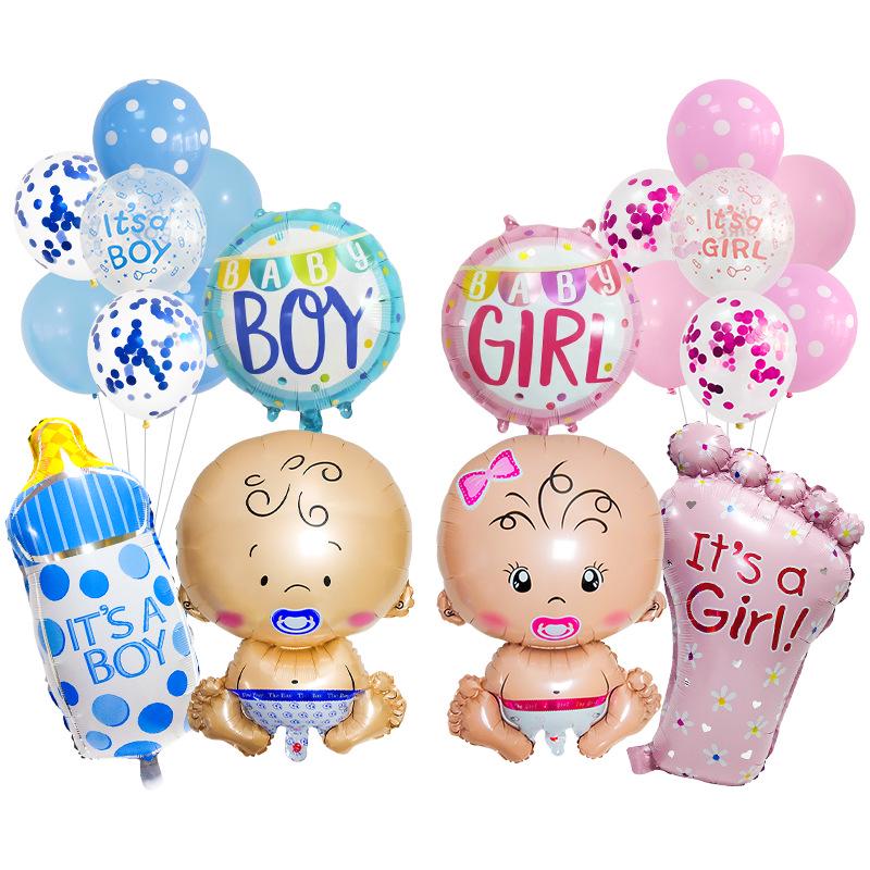 Niebieski Zestaw Balonów Foliowych w Kształcie Butelki na Mleko na Baby Shower - Dekoracja na Uniwersalne Świętowanie