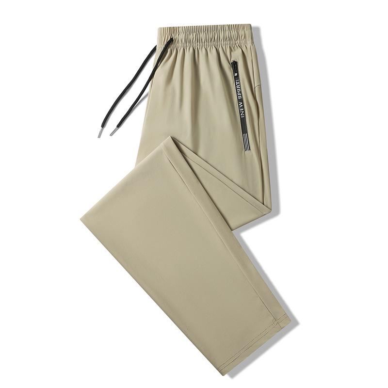 Black Quick-Drying Ice Silk Joggers: Summer Thin, Loose, High-Stretch, Plus Size Casual Sports Pants