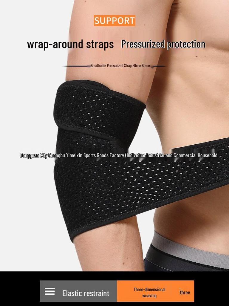 Unisex Sports Elbow Pad, Arm Sleeve for Bench Press & Basketball, Joint Warmth, Protective Strap Gear