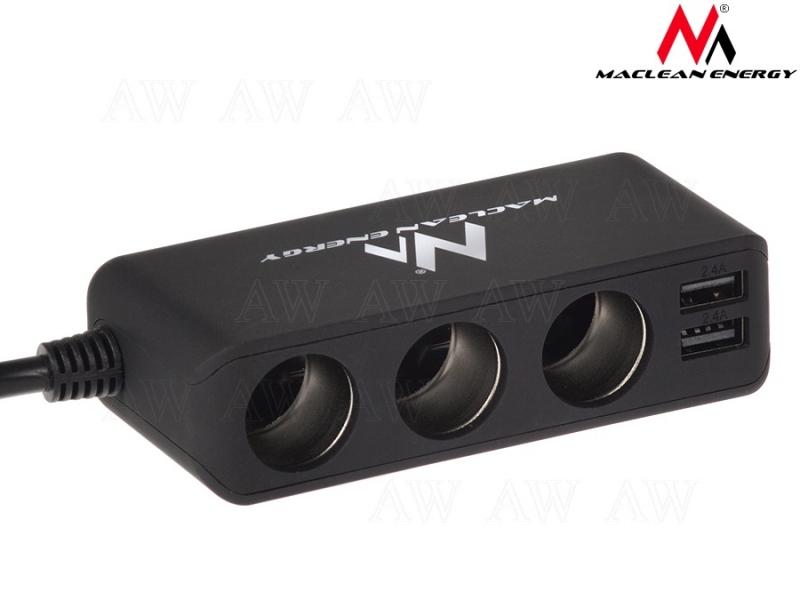 Trójnik rozdzielacz zapalniczki 12-24v 2xusb 120w