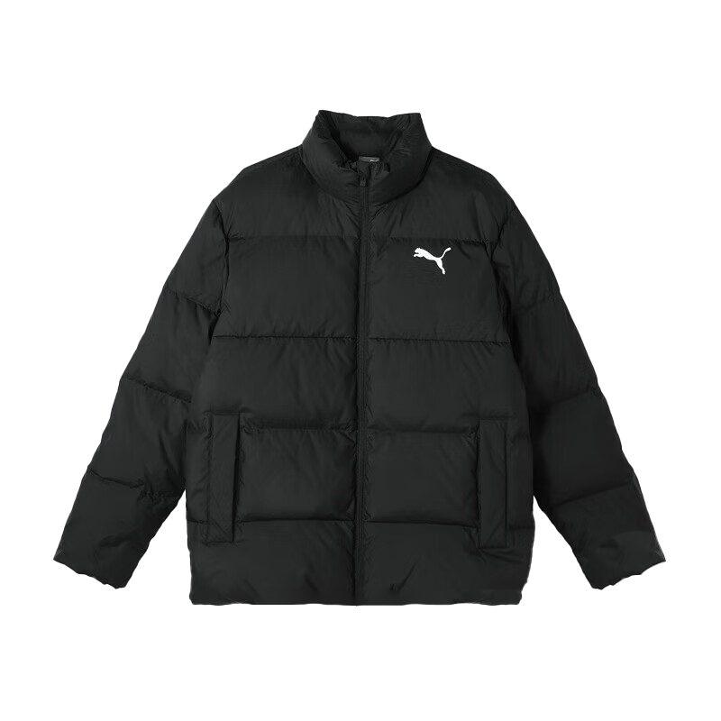 PUMA Down Jackets Men's Black Stand Collar Moderate Puffer Jacket 686184-01