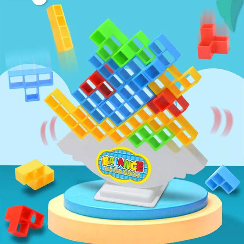 Tetris Tower Balance Game Tetra Tower Toys Stacking Blocks Kids 16 32 48 Pcs 64