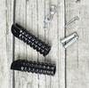 2PCS Retro Vintage Motorcycle Motorcycle Modification Bright Black Plaid Front of the Foot Pedal