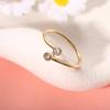 Adjustable Japanese-Korean Double Diamond Ring with Copper Micro-Set Zircon