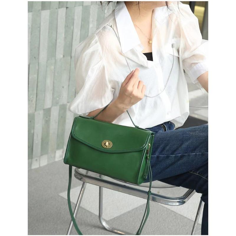 Vintage Messenger Bag Genuine Leather Women's Casual Crossbody Bag Women's Premium Sense Niche Envelope Bag Vegetable Tanned Cowhide Bag