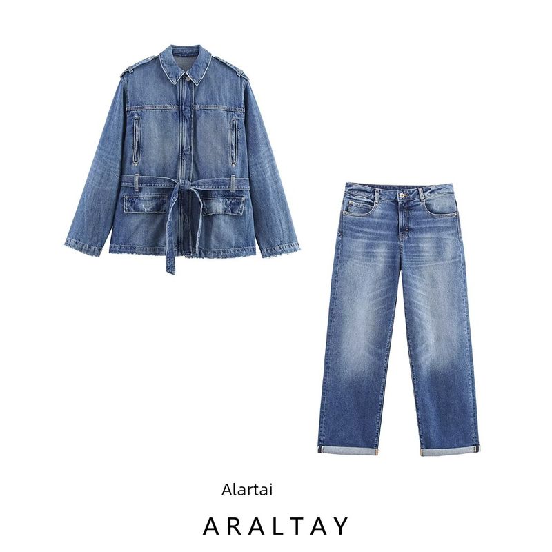 Araltay New Arrival Fashion Style Women's Clothing Long Denim Jacket Coat Denim 5252271 4725231