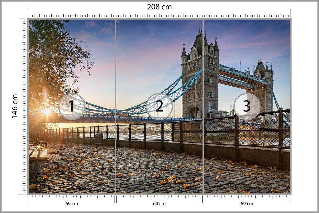 Photomural London Tower Bridge  Smooth Vinyl 208x146