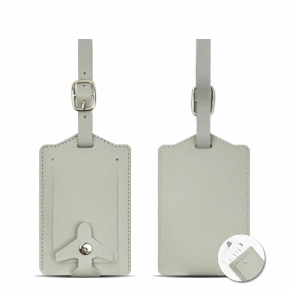 Durable PU Leather Luggage Tag Airplane Buckle Thickened Suitcase Label Flip Cover Anti Lost Boarding Pass Luggage