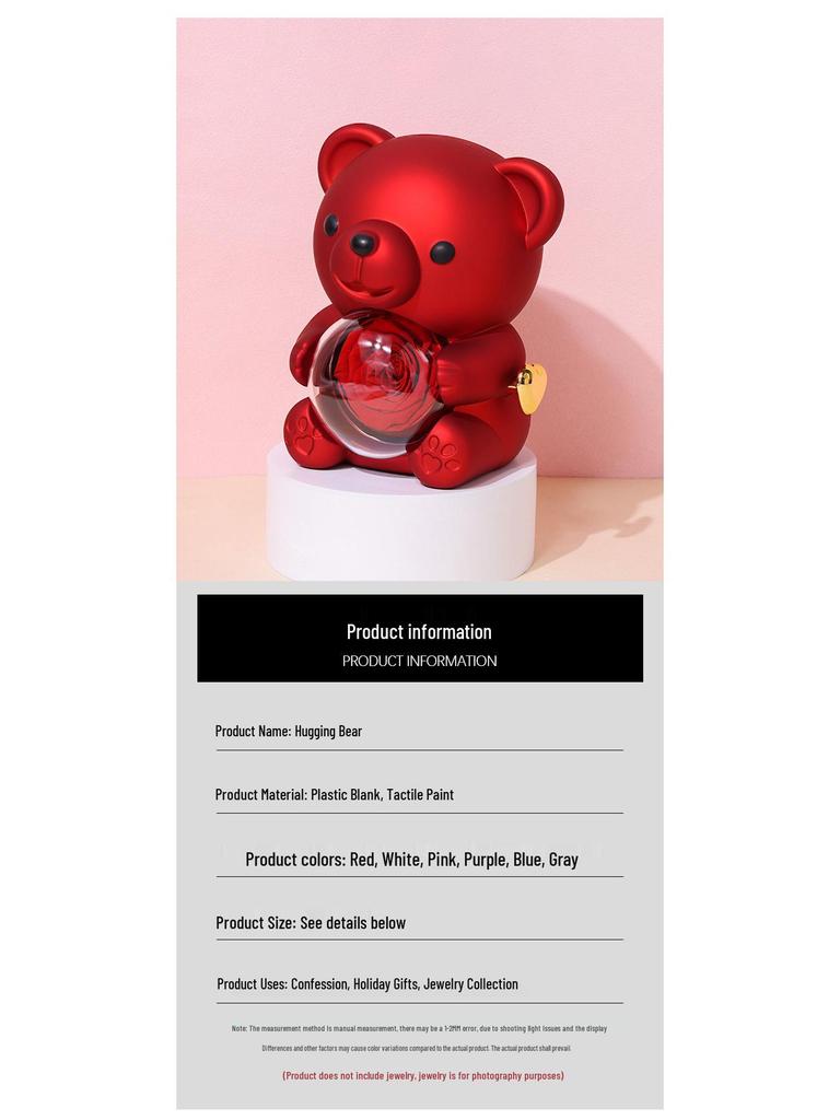 Cross-border Hugging Bear Eternal Rose Jewelry Box