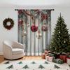 Single Panel Christmas Snowflake Ball Decorative Curtain Home Living Room Bedroom Office Party Daily Decoration Light Blocking For Area Polyester