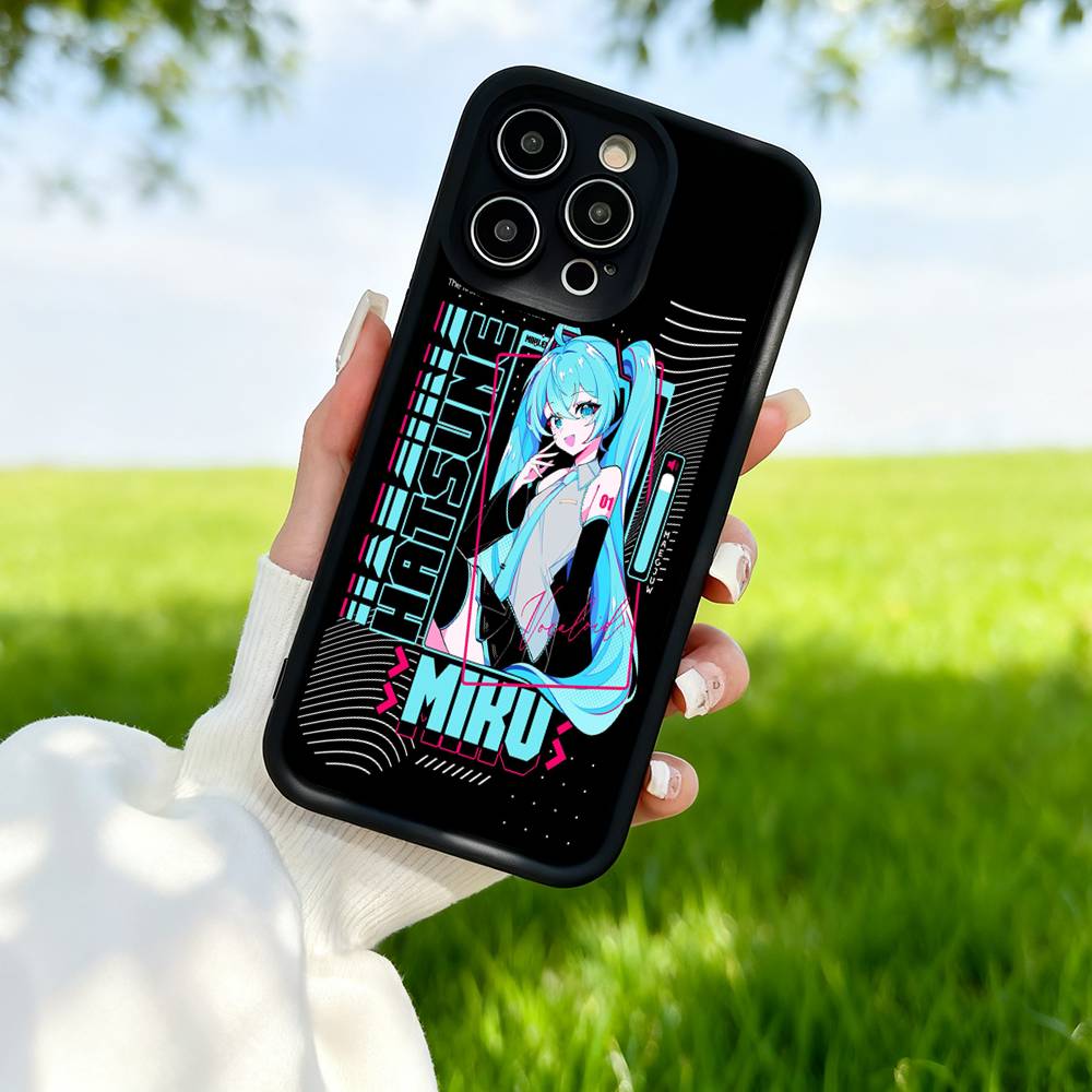H-Hatsune M-Miku Anime Silicone Soft Phone Case For IPhone 17 Pro Max 16 Pro 15 14 13 12 11 17 Air 16E Plus Soft Cover