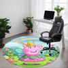 1pc Peppa Pig Chair Carpet for Office Non Slip, Machine Washable Rug for Office, Room Holiday Decor for Christmas, Birthday Polyester