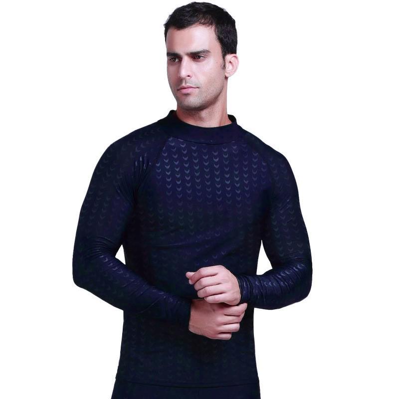 Shabate Men's Quick-Dry Diving Suit: Long Sleeve Sun Protection, Slim Fit, Jellyfish-Resistant Top for Snorkeling.