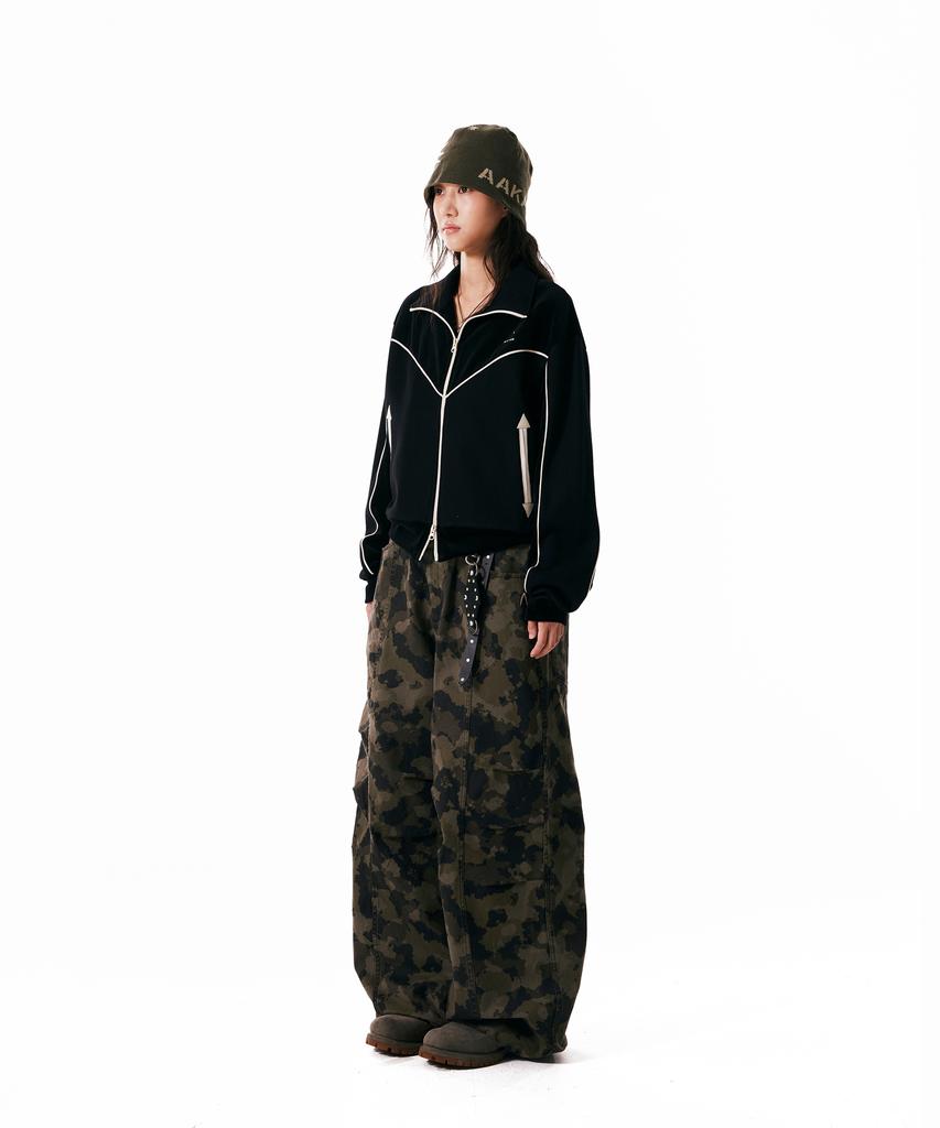 AAKAM Knee Pin-Tuck Camouflage Twill Pants (Khaki)
