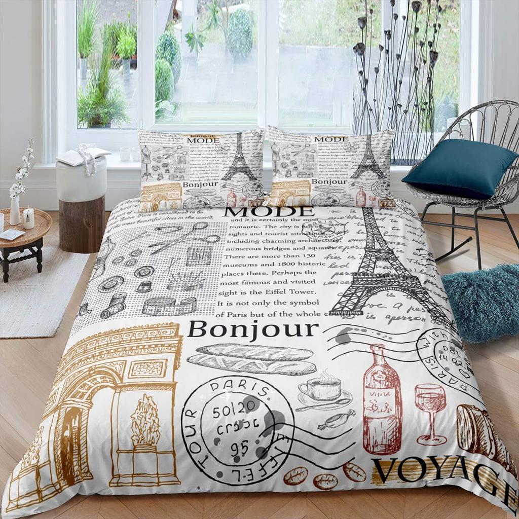 Set Copripiumino Giornale Vecchio Microfibra Vintage Biancheria da Letto Bambino Mongolfiera Camion Retrò Copripiumino Bicicletta