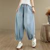 Tamanho grande Vintage cintura alta casual solto Feminino Primavera verão jeans denim Calças Harem