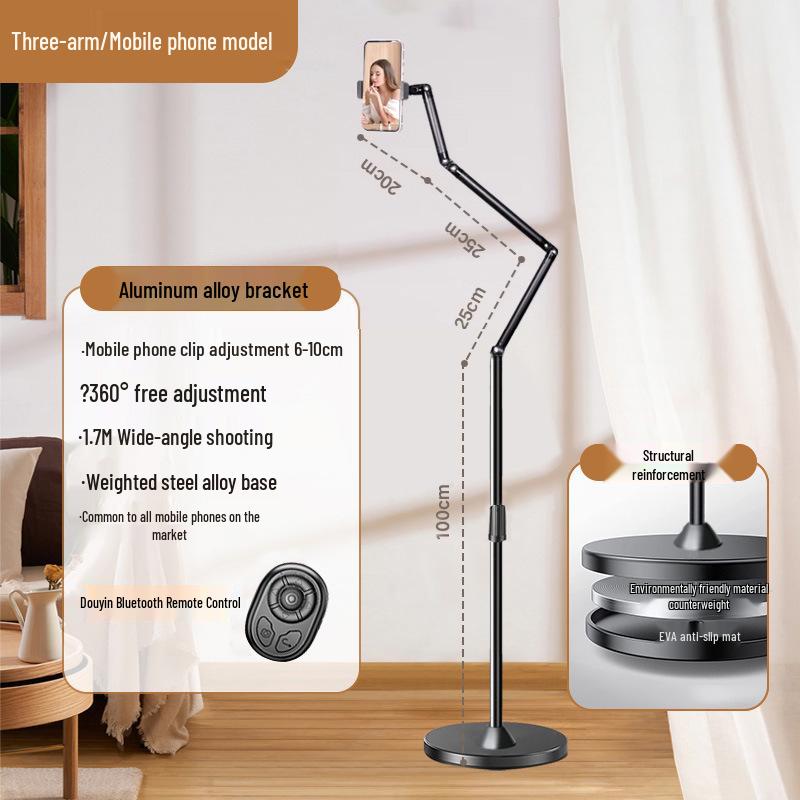 Adjustable Floor-Stand for Streaming, Recording, and Overhead Shots