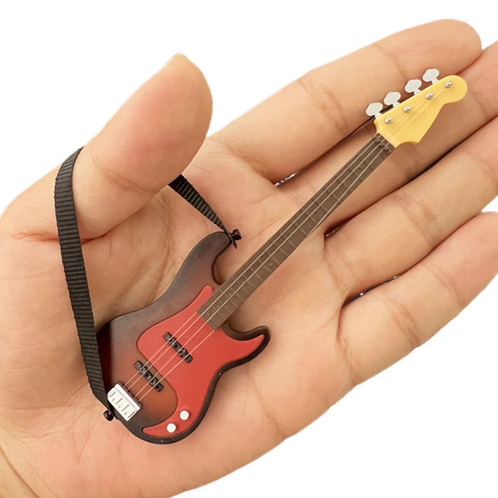 Miniature Guitar Model For Dollhouse 1/12 Scale High Detail Plastic Music Instrument Figurine Dollhouse Decoration