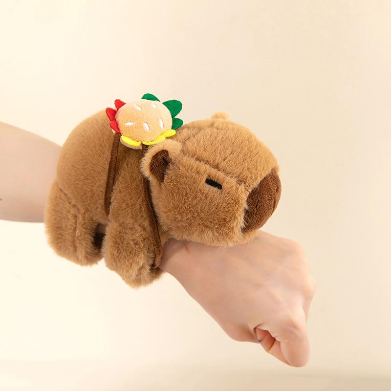 Kawaii Capybara Slap Bracelet Snap Wrap Cute Wristband Bracelet Cartoon Capibara Doll Hand Ring Clap Circle Toy Party Favor Gift